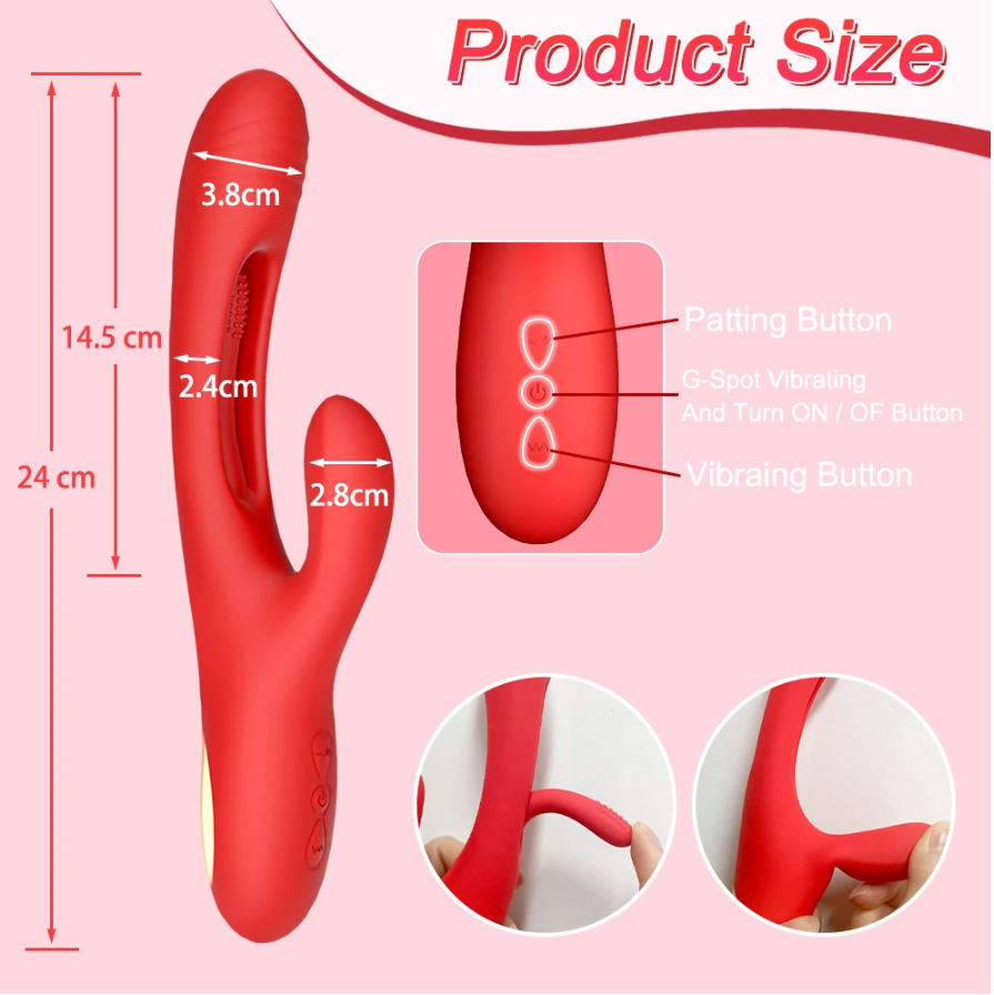 Rabbit Patting Vibrator for Clitoris and G spot